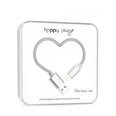 Happy Plugs Lightning to USB Charge/Sync Cable(2.0m) Silver