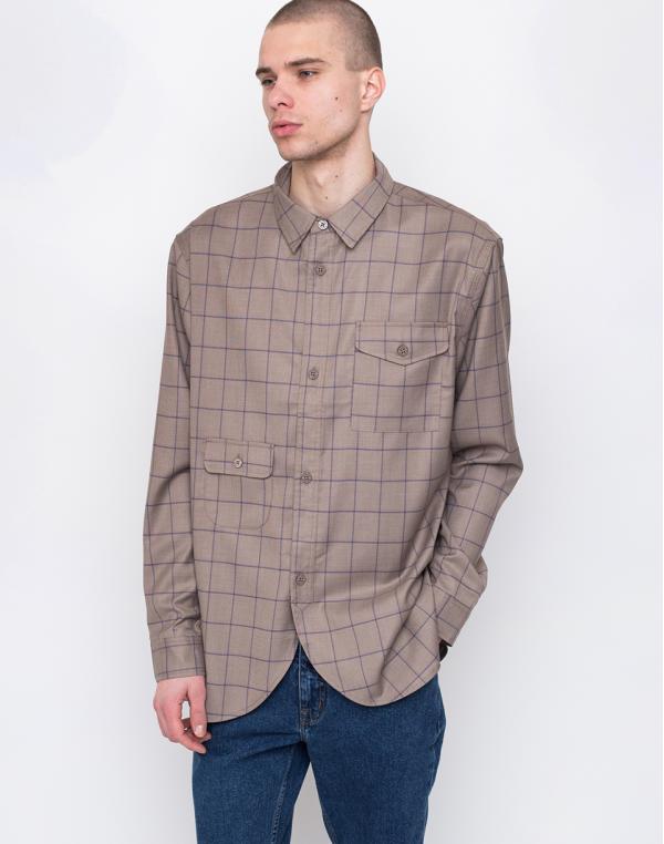 Han Kjøbenhavn Army Shirt Sand Windowpane XL