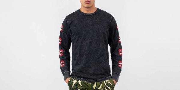 RIPNDIP Puff Longsleeves Tee Black Mineral Wash