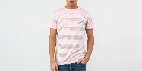 RIPNDIP Peeking Nermal Knit Tee Light Pink/ Teal