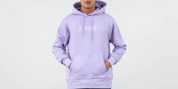 RIPNDIP Rubber Logo Hoodie Lavender