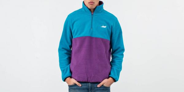 RIPNDIP Castanza Fleece Half Zip Crewneck Baby Blue/ Lavender