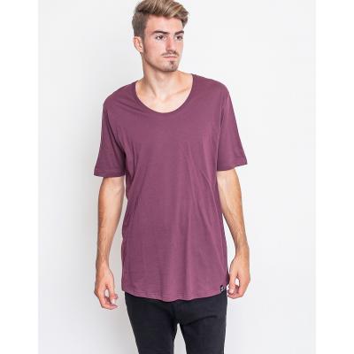 Jednobarevná Iriedaily Long Subneck Tee red wine