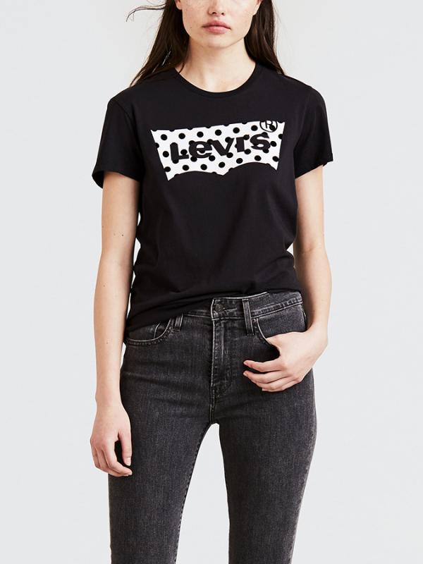 Tričko LEVI'S The Perfect Tee Polka Dot Hous Černá
