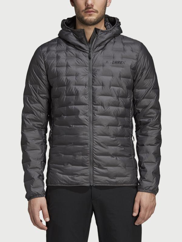 Bunda adidas Performance Light Down Ho J Šedá