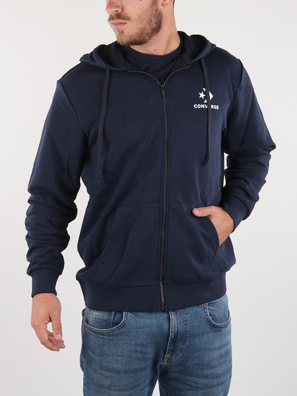 Mikina Converse M Star Chevron FZ Hoodie Modrá