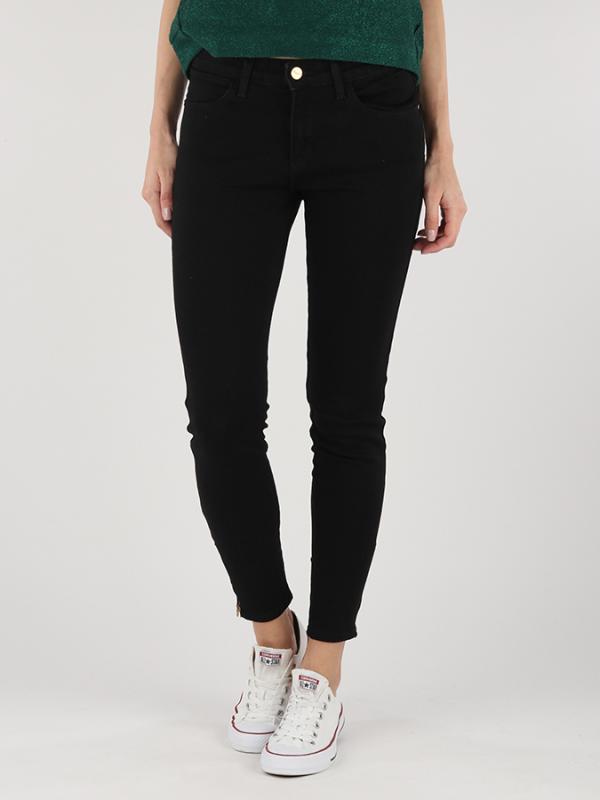 Džíny Wrangler Skinny Crop Zip Retro Black Černá