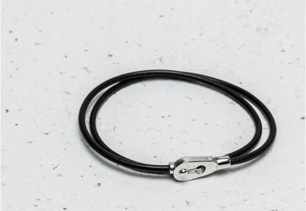 Miansai Centra Leather Wrap Bracelet Silver