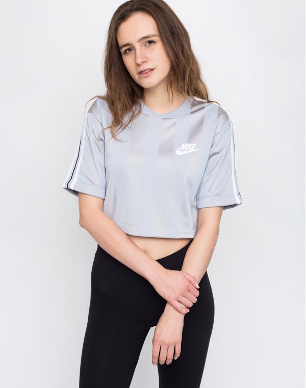 Nike Sportswear Shadow Stripe Top Wolf Grey/White M