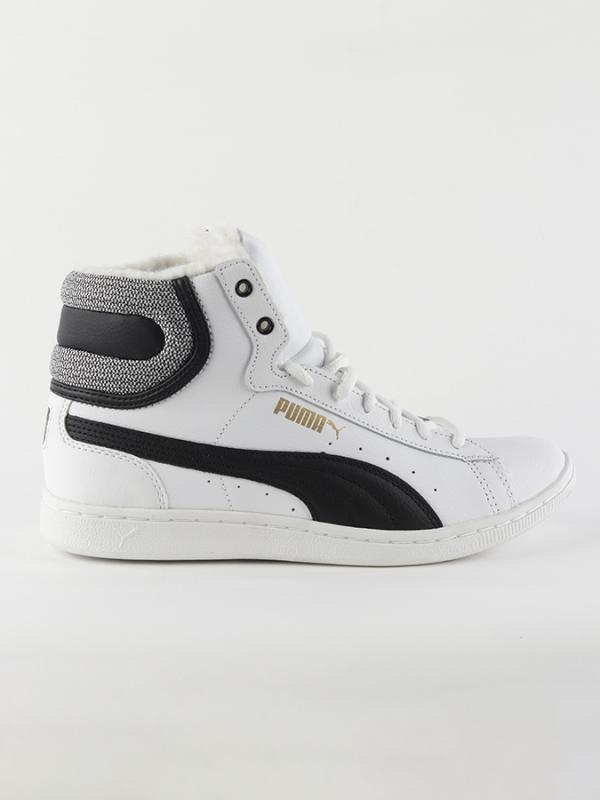Boty Puma Vikky Mid Fur White- Black Bílá