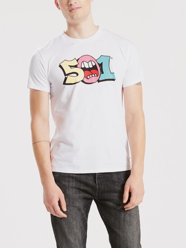 Tričko LEVI'S 501 Graphic Tee ssnl 501 Mouth White G Bílá