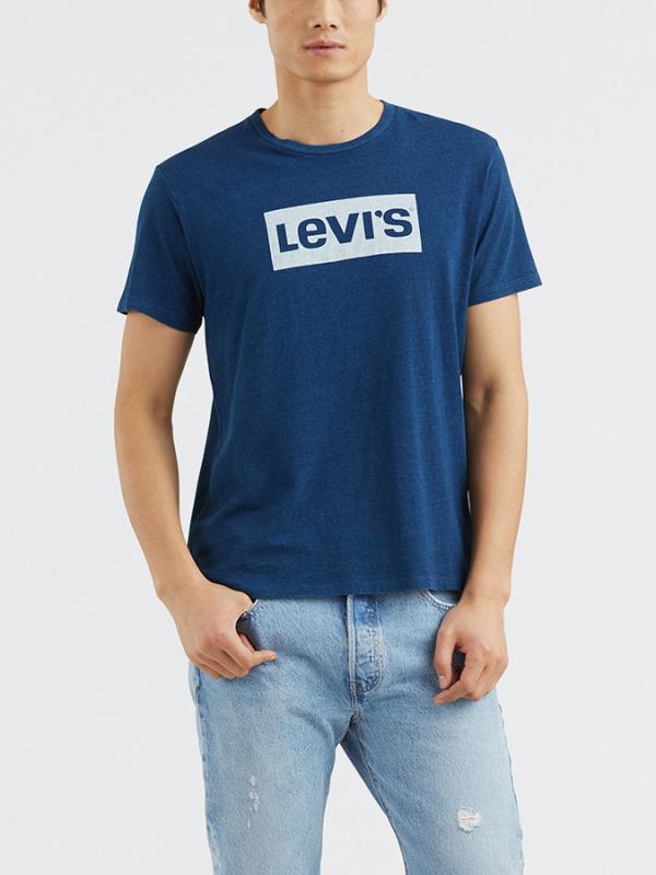 Tričko LEVI'S Graphic Setin Neck 2 Logo Indigo Mediu Modrá