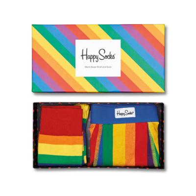 Boxerky Happy Socks Men's Boxer Brief and Sock PRIDE XPRI61-045