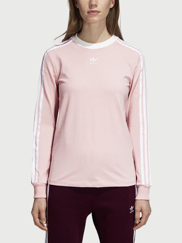 Tričko adidas Originals 3 Stripes Ls Růžová