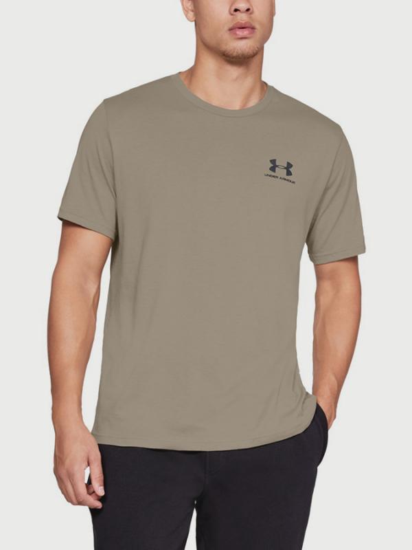 Tričko Under Armour Sportstyle Left Chest Ss Hnědá