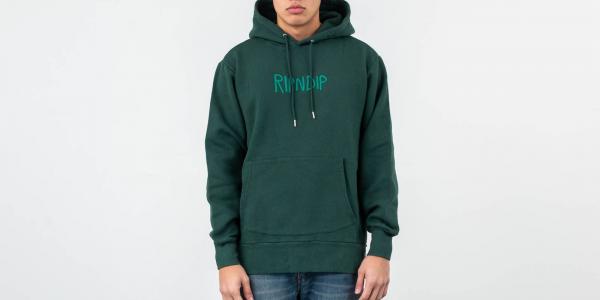 RIPNDIP Rubber Logo Hoodie Hunter Green
