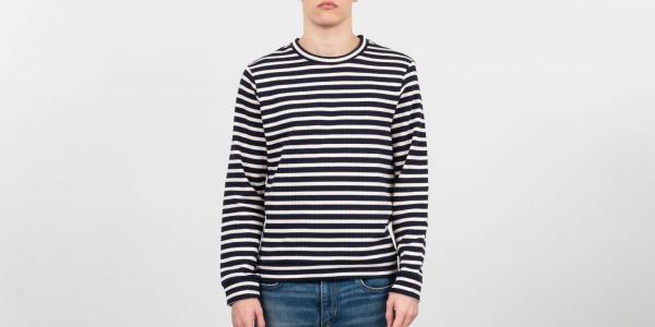A.P.C. Mecano Ribbed Fleece Sweatshirt Dark Navy Blue