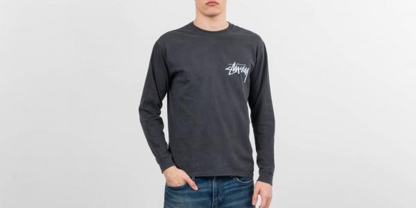 Stüssy Stock Pig. Dyed Longsleeve Tee Black
