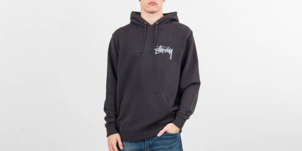 Stüssy Stock Pig. Dyed Hoodie Black
