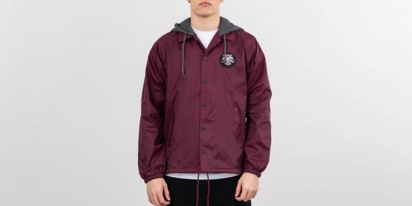 Independent x Thrasher Pentagram Cross Hooded Windbreaker Jacket Maroon