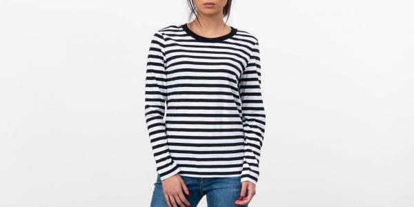 SELECTED Standard Longsleeve Tee Black/ Bright White