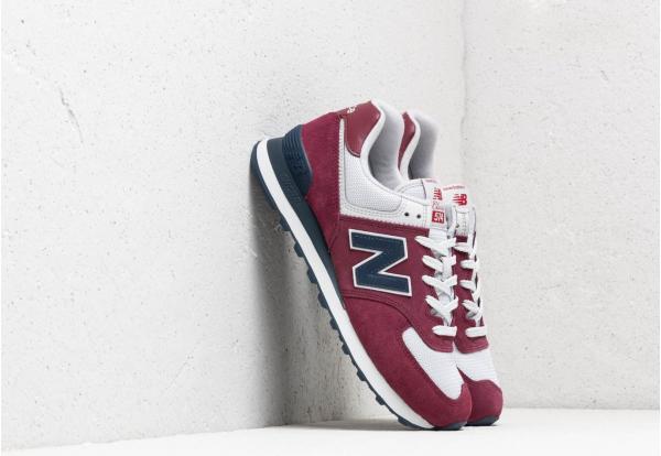 New Balance 574 Burgundy/ Navy/ White