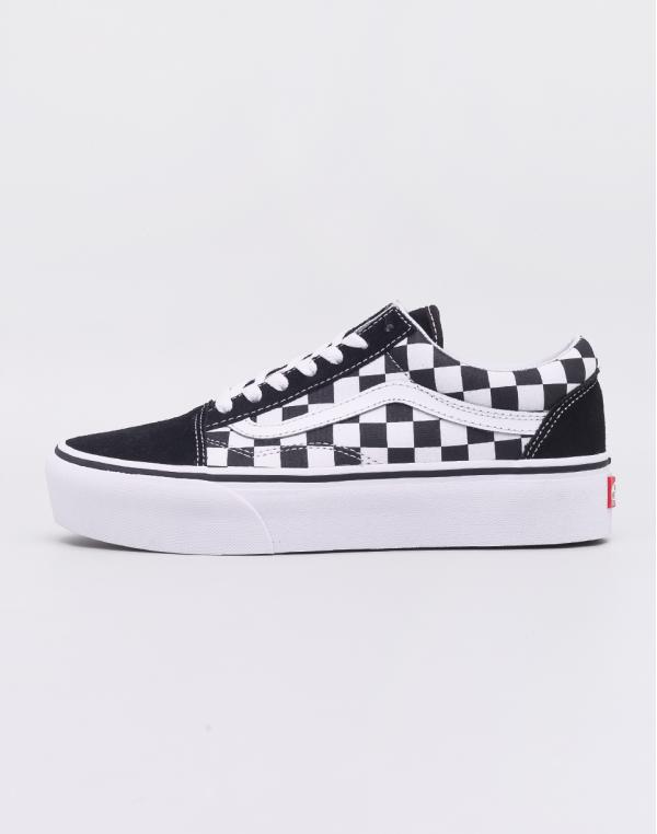 Vans Old Skool Platform (Checkerboard) Black/ True White 40
