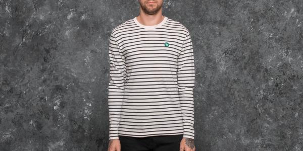 WOOD WOOD Mel Longsleeve Tee Off White/ Navy Stripes