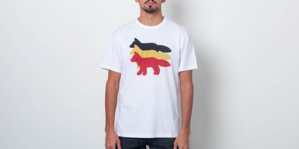 MAISON KITSUNÉ 3 Foxes Tee White
