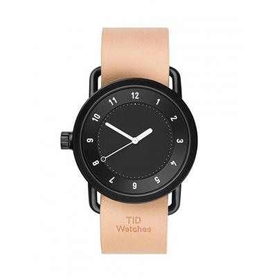 Hodinky TID Watches No.1. Black + Natural Leather Black + Natural Leather