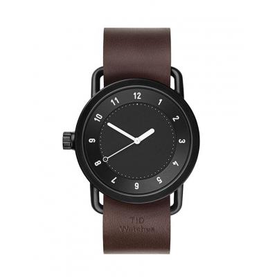 Hodinky TID Watches No.1. Black + Walnut Leather Black + Walnut Leather