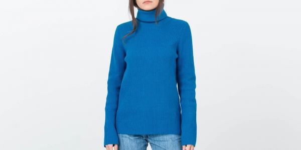 SELECTED Ellie Longsleeve Knit Rollneck Mykonos Blue