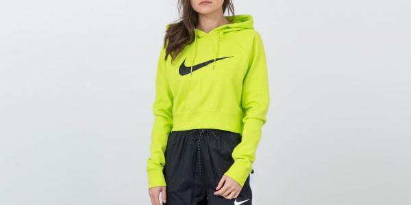 Nike Sportswear Crop Hoodie Cyber/ Black