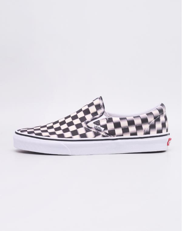 Vans Classic Slip-On (Blur Check) Black/ Classic White 41
