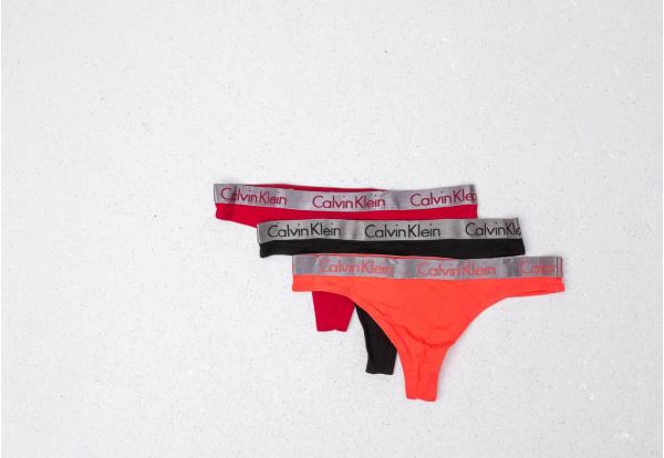 Calvin Klein 3 Pack Thongs Red/ Black/ Orange