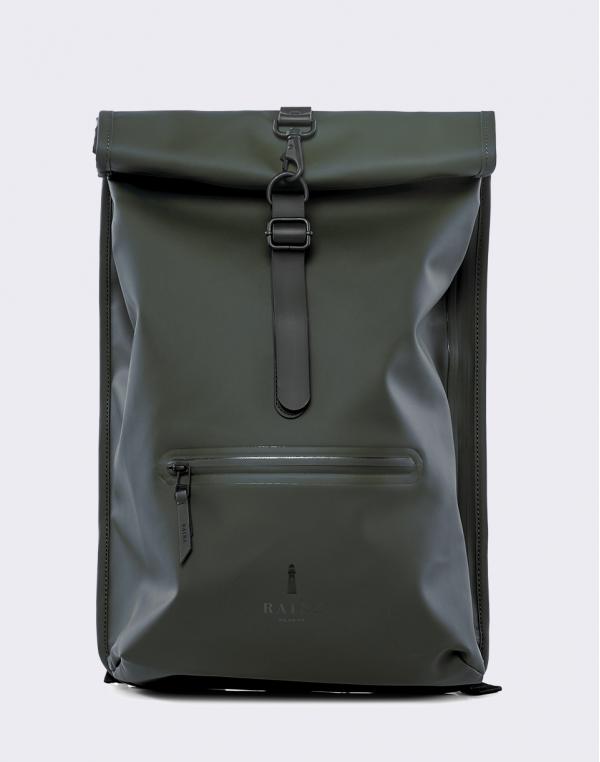 Rains Roll Top Rucksack 03 Green