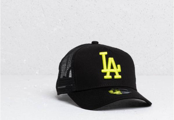 New Era Kids A Frame MLB Essential Los Angeles Dodgers Trucker Cap Black/ Cyber Green