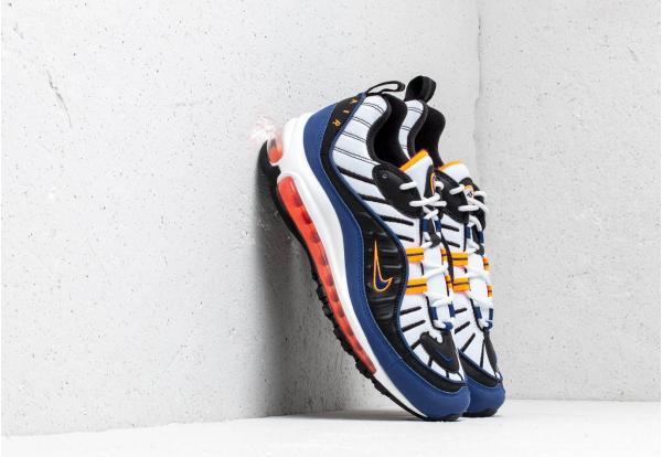 Nike Air Max 98 White/ Deep Royal Blue-Total Orange-Black