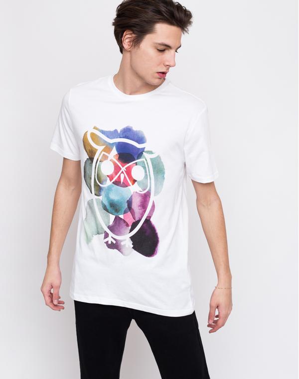 Knowledge Cotton T-shirt With Owl And Dot Print 1010 Bright White L
