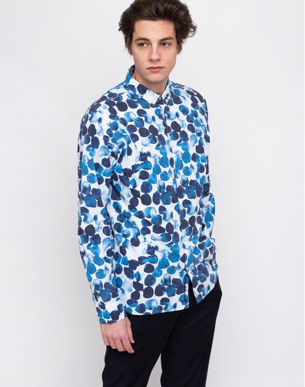 Knowledge Cotton Water Based Dot Printed Shirt 1001 Total Eclipse M