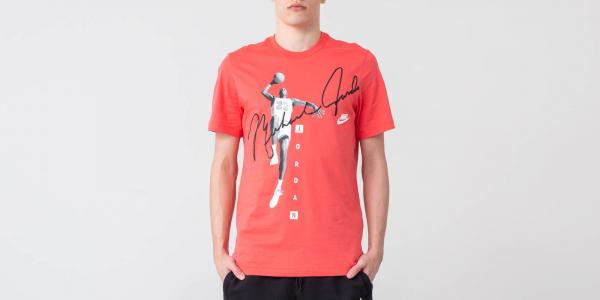 Jordan MJ Photo Signature Tee Light Red