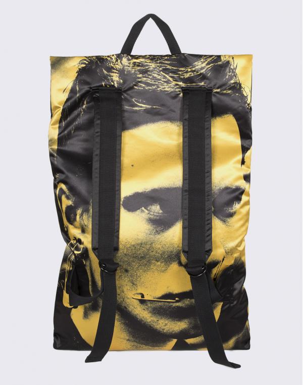 Eastpak Raf Simons Poster Backpack Black Satin Boy Yellow