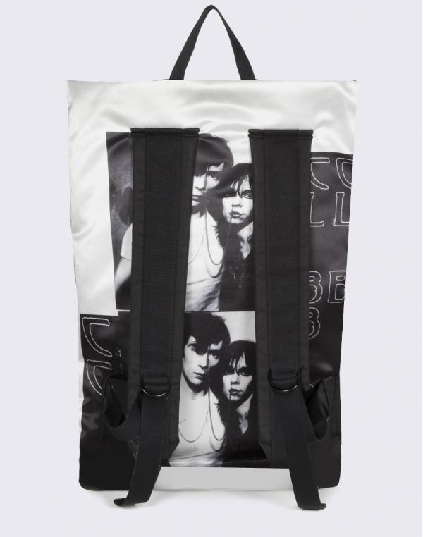Eastpak Raf Simons Poster Backpack Silver Satin Couple White