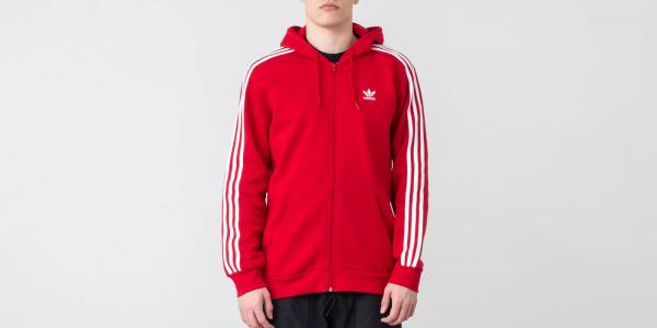 adidas Originals 3-Stripes FZ Hoodie Power Red