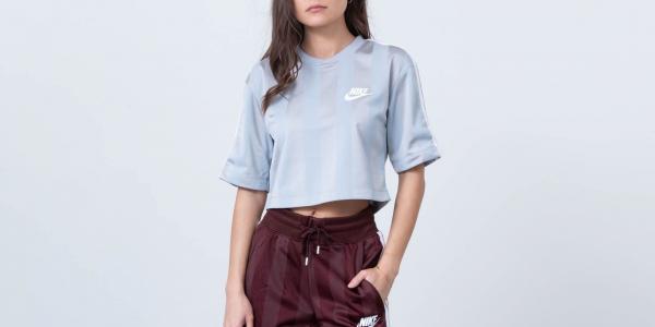 Nike Sportswear Shadow Stripe Top Wolf Grey/ White
