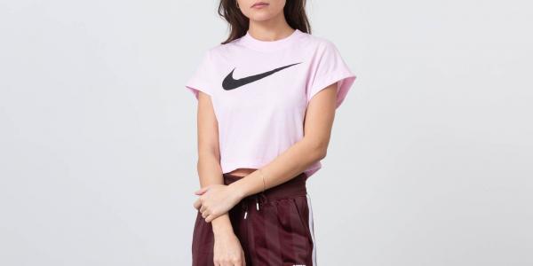 Nike Sportswear Swoosh Shortsleeve Crop Top Pink