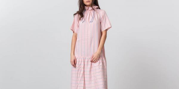 WOOD WOOD Delphine Dress Light Rose Stripe
