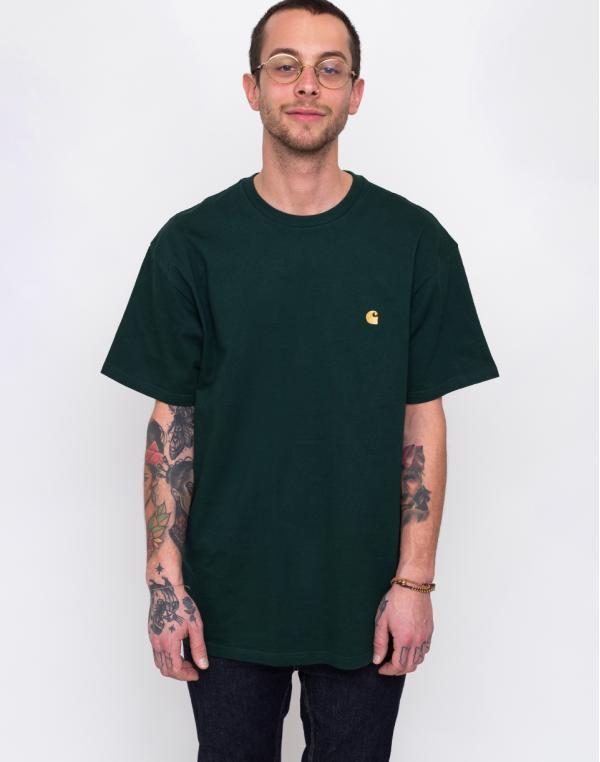 Carhartt WIP Chase T-Shirt Bottle Green/Gold L