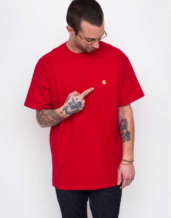 Carhartt WIP Chase T-Shirt Cardinal/ Gold XL