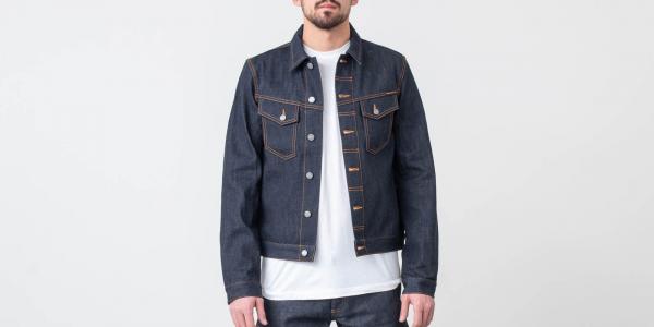 Nudie Jeans Kenny Dry Ecru Embo Jacket Denim
